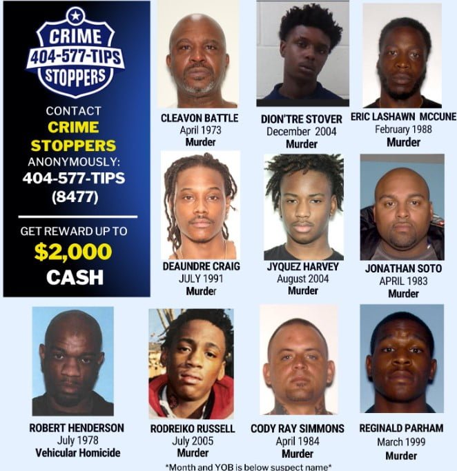 Atlanta Police Release Most Wanted List, Seek Public Assistance