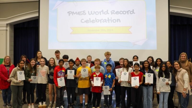 Elementary Students in Forsyth County Break Guinness World Record for Longest Paper Airplane Chain