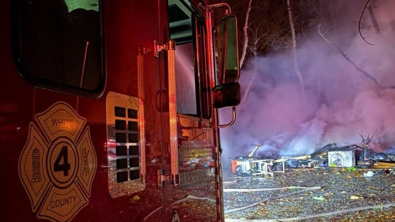 Early Morning Blaze Engulfs Structures and Vehicles in White County