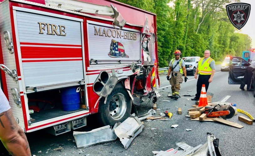 Bibb County Fire Truck Involved in Crash with Semi Truck on I-475 Bibb County Fire Truck Involved in Crash with Semi Truck on I-475