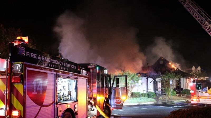 Firefighters Battle Two-Story Office Fire in Buford; One Firefighter Injured Firefighters Battle Two-Story Office Fire in Buford; One Firefighter Injured