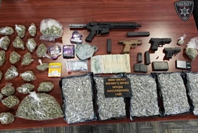 Macon Drug Dealer Arrested, Drugs and Stolen Firearms Seized