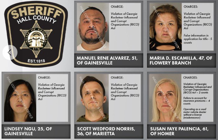 Nine Arrested in North Georgia RICO Case Tied to Years-Long Vehicle Title Fraud Scheme