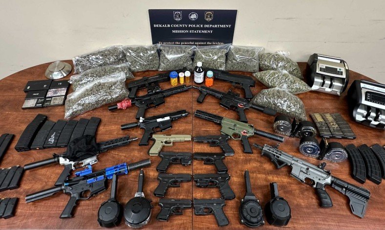 DeKalb County Police Seize 17 Firearms, Drugs in Flint Avenue Narcotics Raid