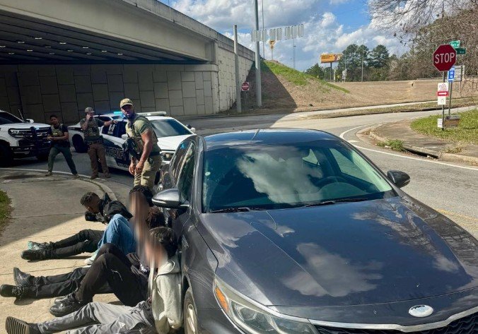 Five Teens Arrested After Stolen Car Traffic Stop in Bibb County