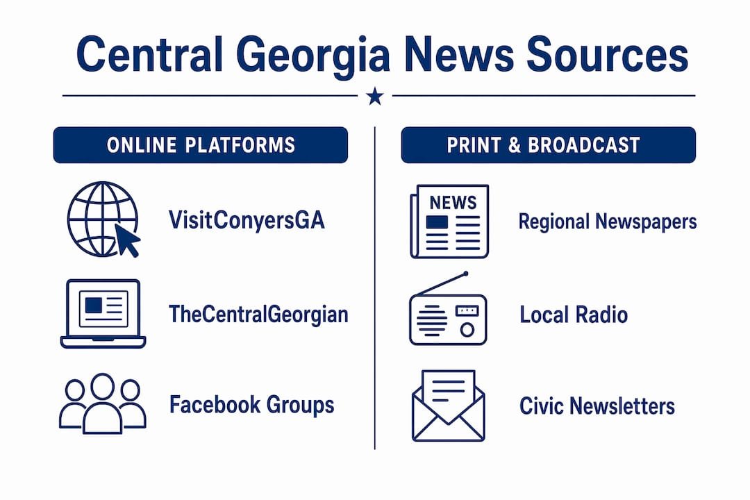 Infographic comparing Central Georgia news sources