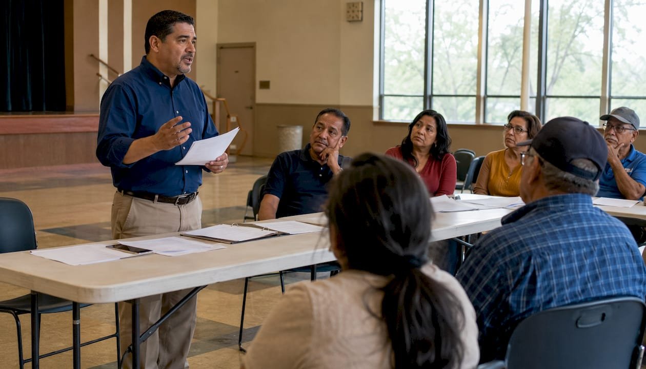 Community members attending planning department hearing