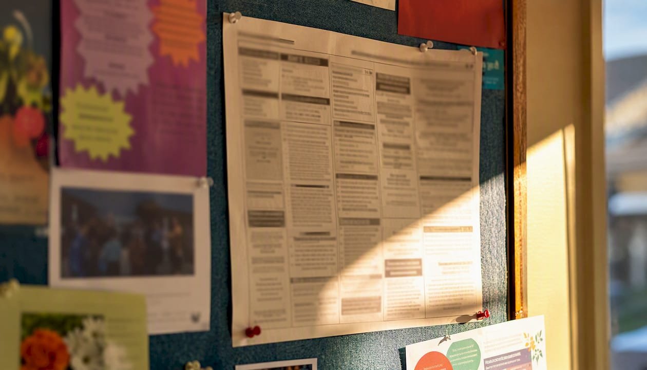 Close-up of public notices in newspaper